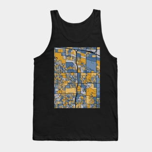 Aurora Map Pattern in Blue & Gold Tank Top